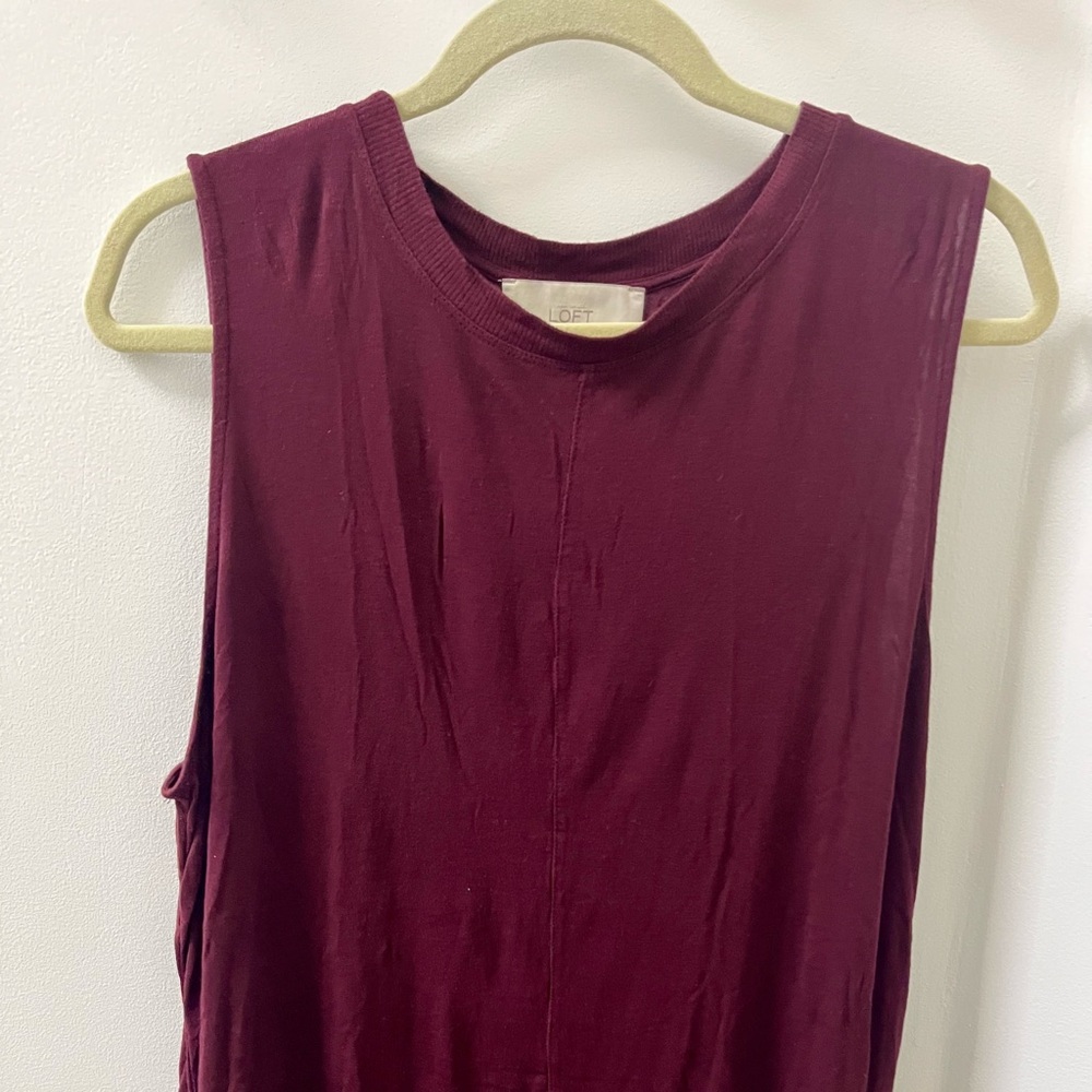 Loft - a true burgundy, soft, crewneck shell to layer & elevate your style.